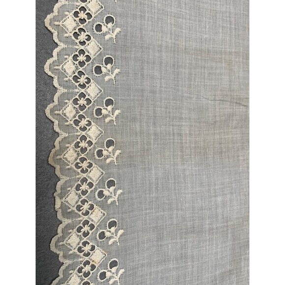 Vintage Lace Trim with Scalloped Edge & Floral Embroidery - Picture 2 of 5